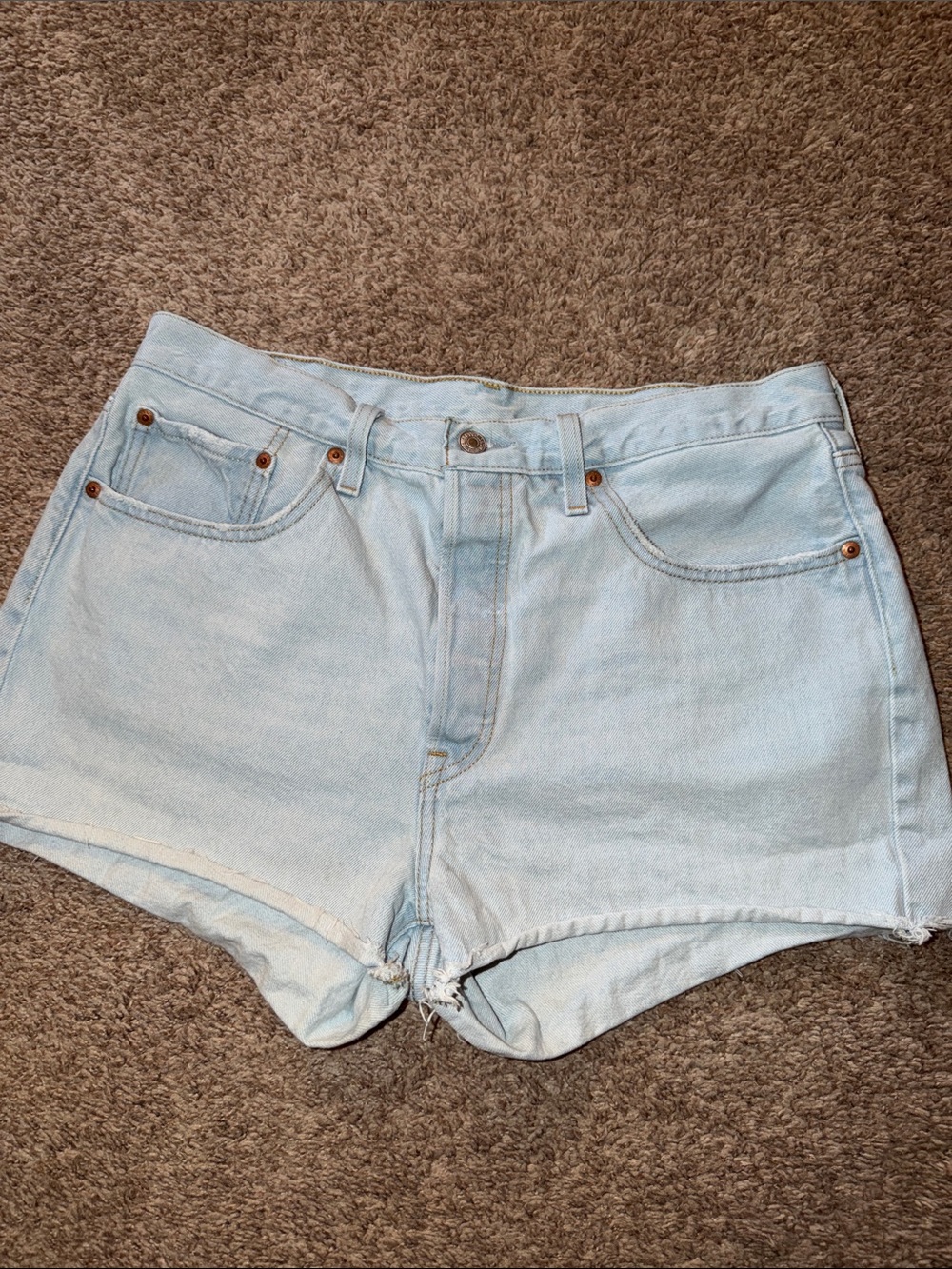 Levi's 501 Original High-Rise Cut-Off Denim Jean Shorts size 32